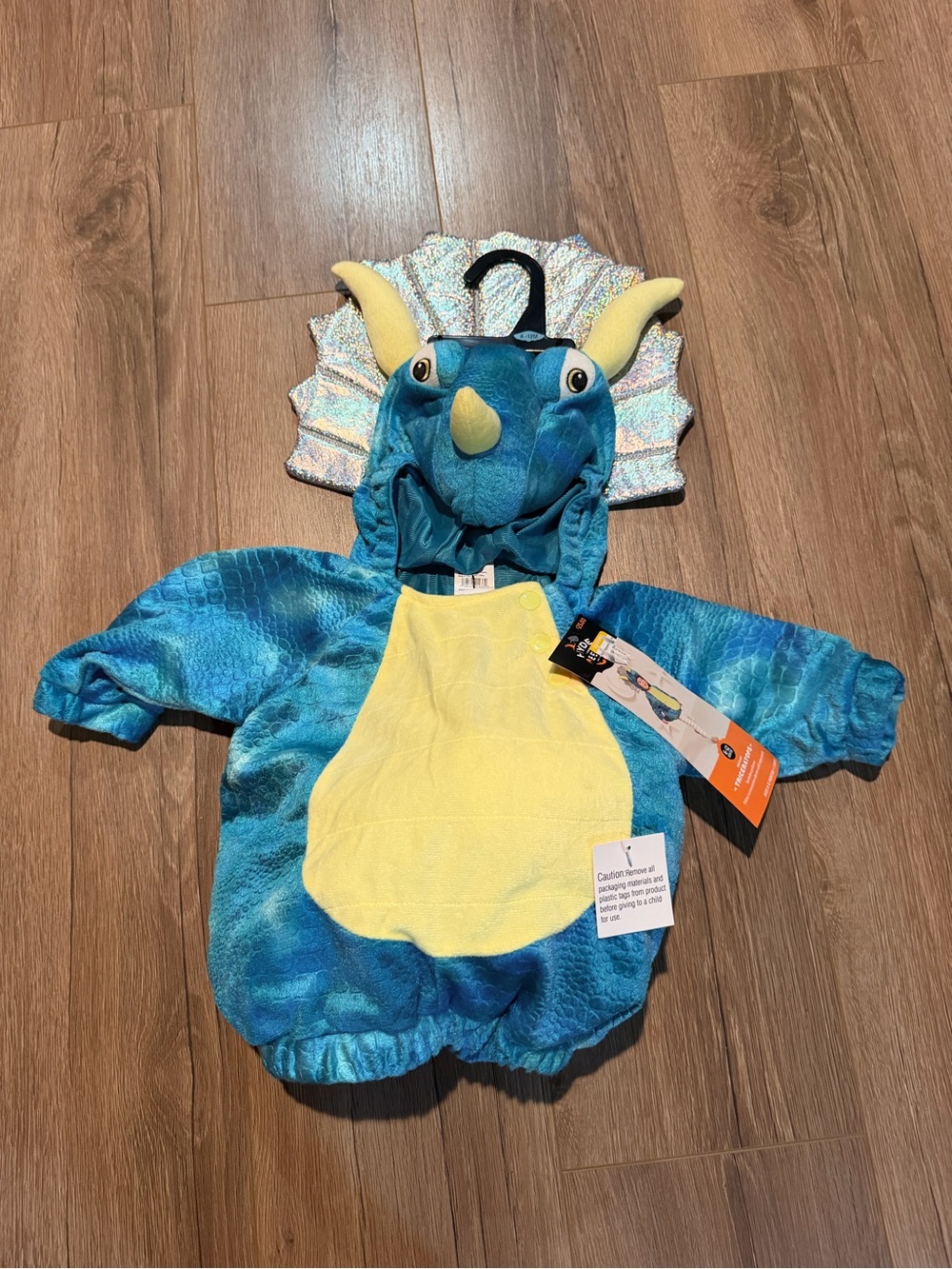 Baby Dinosaur Triceratops Blue Halloween Costume New with Tags Girl Boy 6-12m